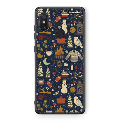 Xiaomi Mi 8 Christmas Elements θήκη από τη Smartfits με σχέδιο στο πίσω μέρος και μαύρο περίβλημα | Smartphone case with colorful back and black bezels by Smartfits