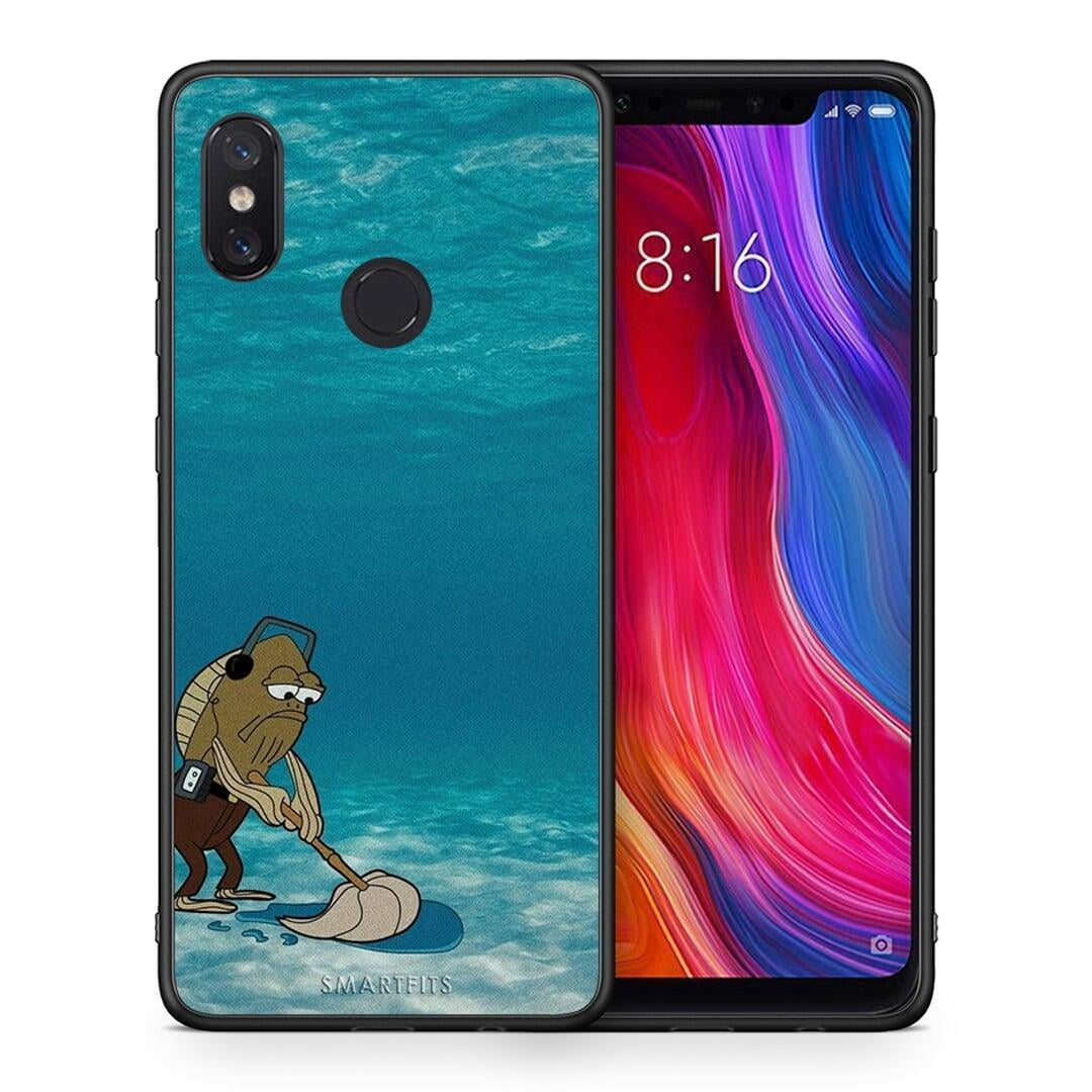 Θήκη Xiaomi Mi 8 Clean The Ocean από τη Smartfits με σχέδιο στο πίσω μέρος και μαύρο περίβλημα | Xiaomi Mi 8 Clean The Ocean case with colorful back and black bezels