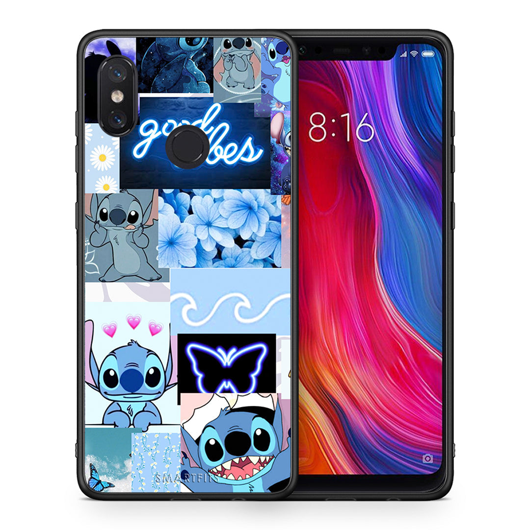 Θήκη Αγίου Βαλεντίνου Xiaomi Mi 8 Collage Good Vibes από τη Smartfits με σχέδιο στο πίσω μέρος και μαύρο περίβλημα | Xiaomi Mi 8 Collage Good Vibes case with colorful back and black bezels