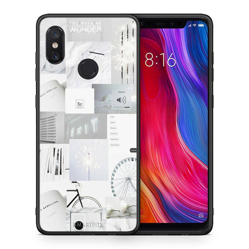 Θήκη Αγίου Βαλεντίνου Xiaomi Mi 8 Collage Make Me Wonder από τη Smartfits με σχέδιο στο πίσω μέρος και μαύρο περίβλημα | Xiaomi Mi 8 Collage Make Me Wonder case with colorful back and black bezels