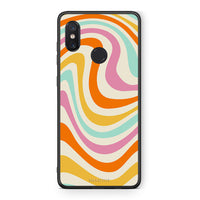 Thumbnail for Xiaomi Mi 8 Colourful Waves θήκη από τη Smartfits με σχέδιο στο πίσω μέρος και μαύρο περίβλημα | Smartphone case with colorful back and black bezels by Smartfits