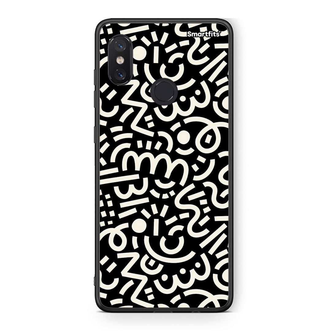 Xiaomi Mi 8 Doodle Art Θήκη από τη Smartfits με σχέδιο στο πίσω μέρος και μαύρο περίβλημα | Smartphone case with colorful back and black bezels by Smartfits