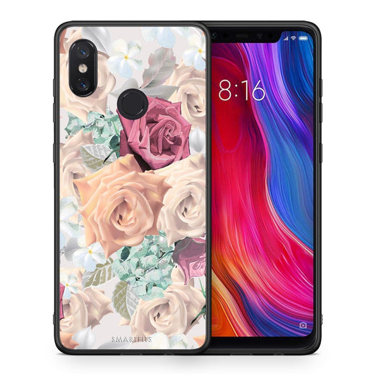 Θήκη Xiaomi Mi 8 Bouquet Floral από τη Smartfits με σχέδιο στο πίσω μέρος και μαύρο περίβλημα | Xiaomi Mi 8 Bouquet Floral case with colorful back and black bezels