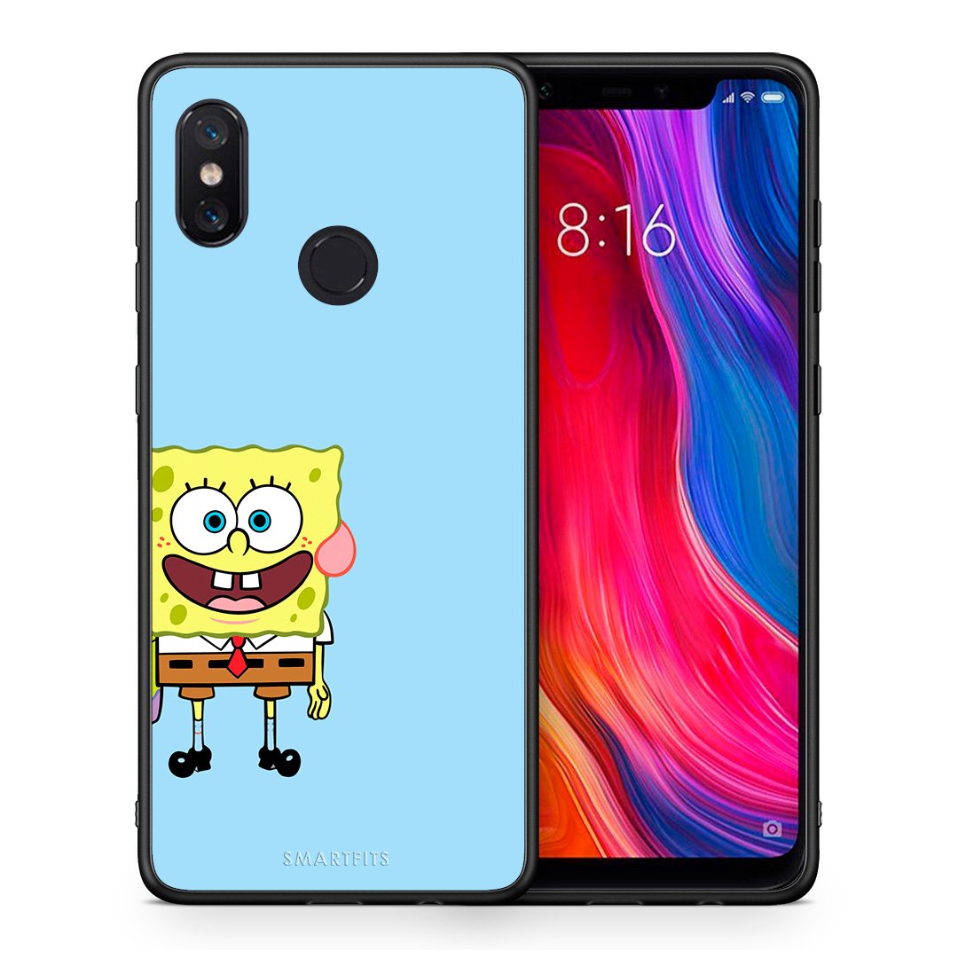 Θήκη Xiaomi Mi 8 Friends Bob από τη Smartfits με σχέδιο στο πίσω μέρος και μαύρο περίβλημα | Xiaomi Mi 8 Friends Bob case with colorful back and black bezels