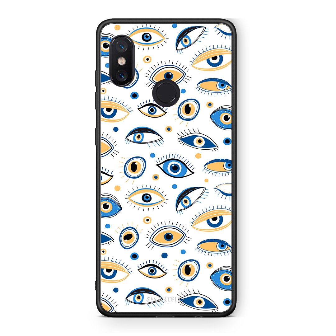 Xiaomi Mi 8 Ftou Ftou θήκη από τη Smartfits με σχέδιο στο πίσω μέρος και μαύρο περίβλημα | Smartphone case with colorful back and black bezels by Smartfits