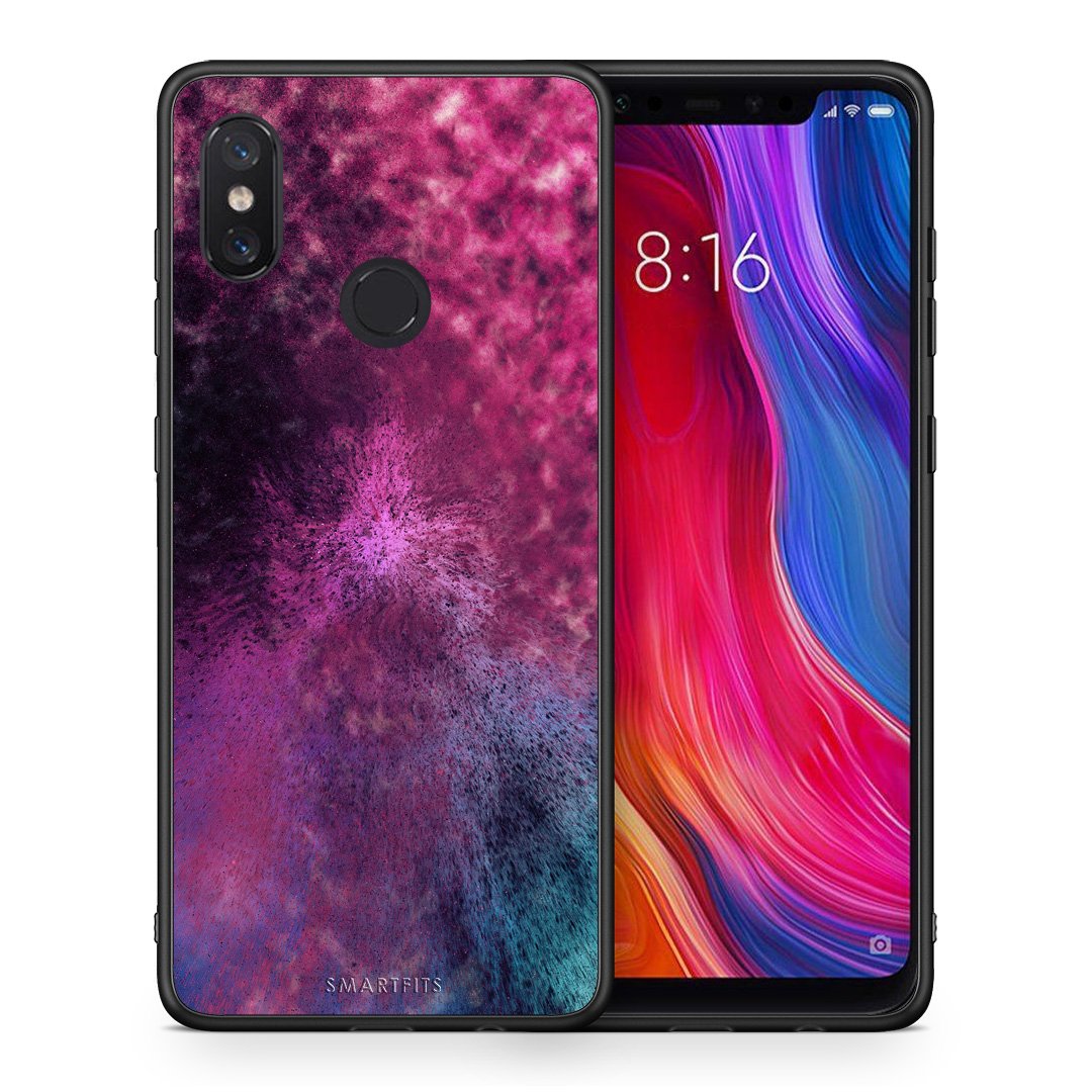 Θήκη Xiaomi Mi 8 Aurora Galaxy από τη Smartfits με σχέδιο στο πίσω μέρος και μαύρο περίβλημα | Xiaomi Mi 8 Aurora Galaxy case with colorful back and black bezels
