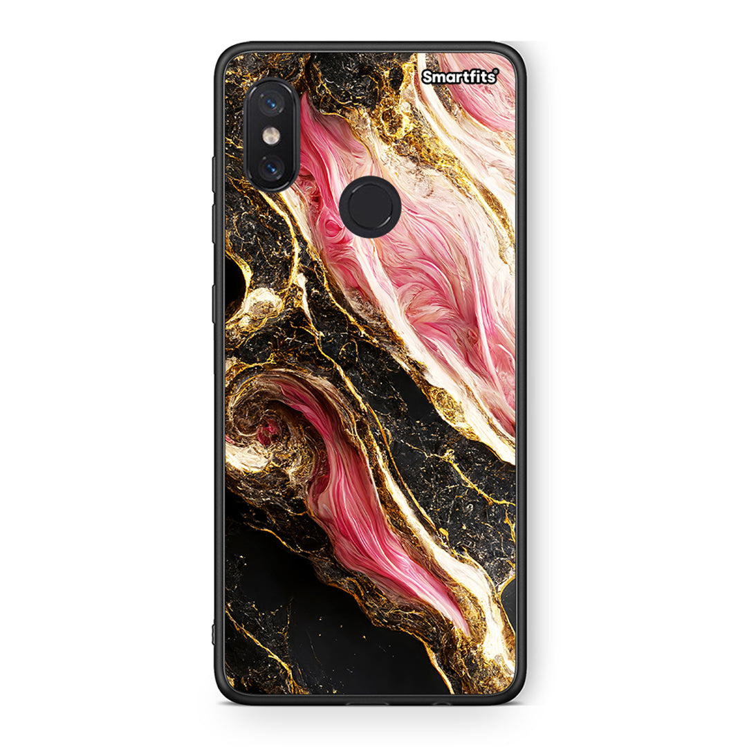 Xiaomi Mi 8 Glamorous Pink Marble θήκη από τη Smartfits με σχέδιο στο πίσω μέρος και μαύρο περίβλημα | Smartphone case with colorful back and black bezels by Smartfits