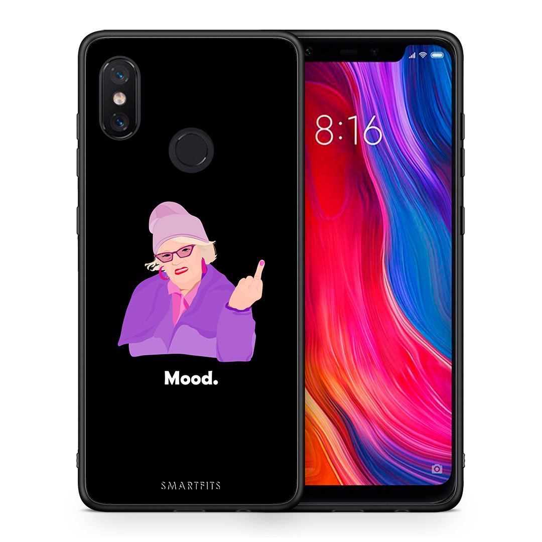 Θήκη Xiaomi Mi 8 Grandma Mood Black από τη Smartfits με σχέδιο στο πίσω μέρος και μαύρο περίβλημα | Xiaomi Mi 8 Grandma Mood Black case with colorful back and black bezels