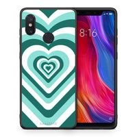 Thumbnail for Θήκη Xiaomi Mi 8 Green Hearts από τη Smartfits με σχέδιο στο πίσω μέρος και μαύρο περίβλημα | Xiaomi Mi 8 Green Hearts case with colorful back and black bezels