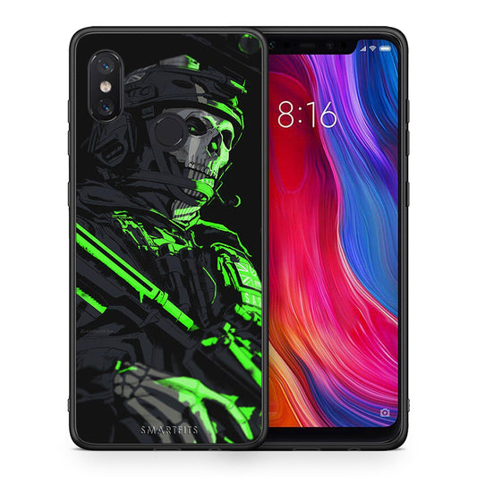 Θήκη Αγίου Βαλεντίνου Xiaomi Mi 8 Green Soldier από τη Smartfits με σχέδιο στο πίσω μέρος και μαύρο περίβλημα | Xiaomi Mi 8 Green Soldier case with colorful back and black bezels