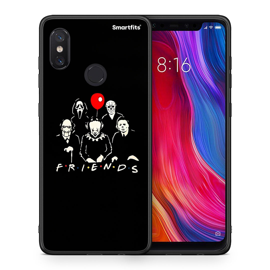 Θήκη Xiaomi Mi 8 Halloween Friends από τη Smartfits με σχέδιο στο πίσω μέρος και μαύρο περίβλημα | Xiaomi Mi 8 Halloween Friends case with colorful back and black bezels