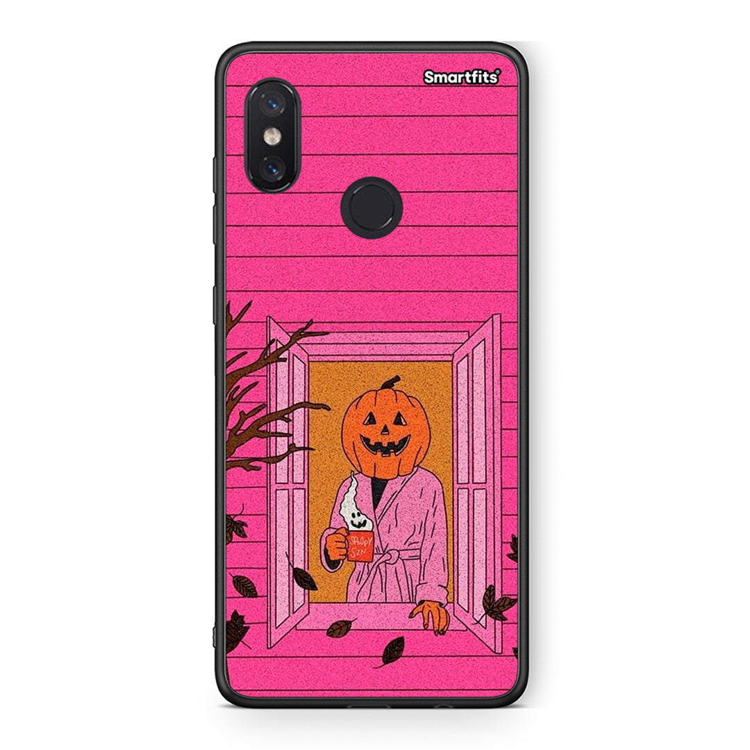 Xiaomi Mi 8 Halloween Pumpkin Lady Θήκη από τη Smartfits με σχέδιο στο πίσω μέρος και μαύρο περίβλημα | Smartphone case with colorful back and black bezels by Smartfits