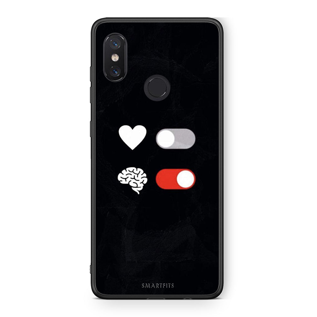 Xiaomi Mi 8 Heart Vs Brain Θήκη Αγίου Βαλεντίνου από τη Smartfits με σχέδιο στο πίσω μέρος και μαύρο περίβλημα | Smartphone case with colorful back and black bezels by Smartfits