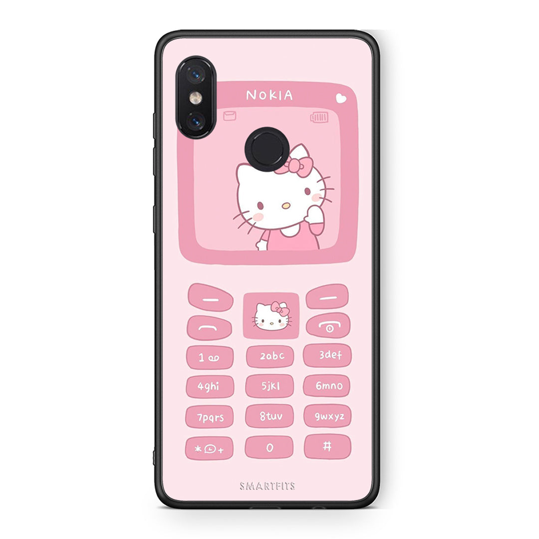 Xiaomi Mi 8 Hello Kitten Θήκη Αγίου Βαλεντίνου από τη Smartfits με σχέδιο στο πίσω μέρος και μαύρο περίβλημα | Smartphone case with colorful back and black bezels by Smartfits