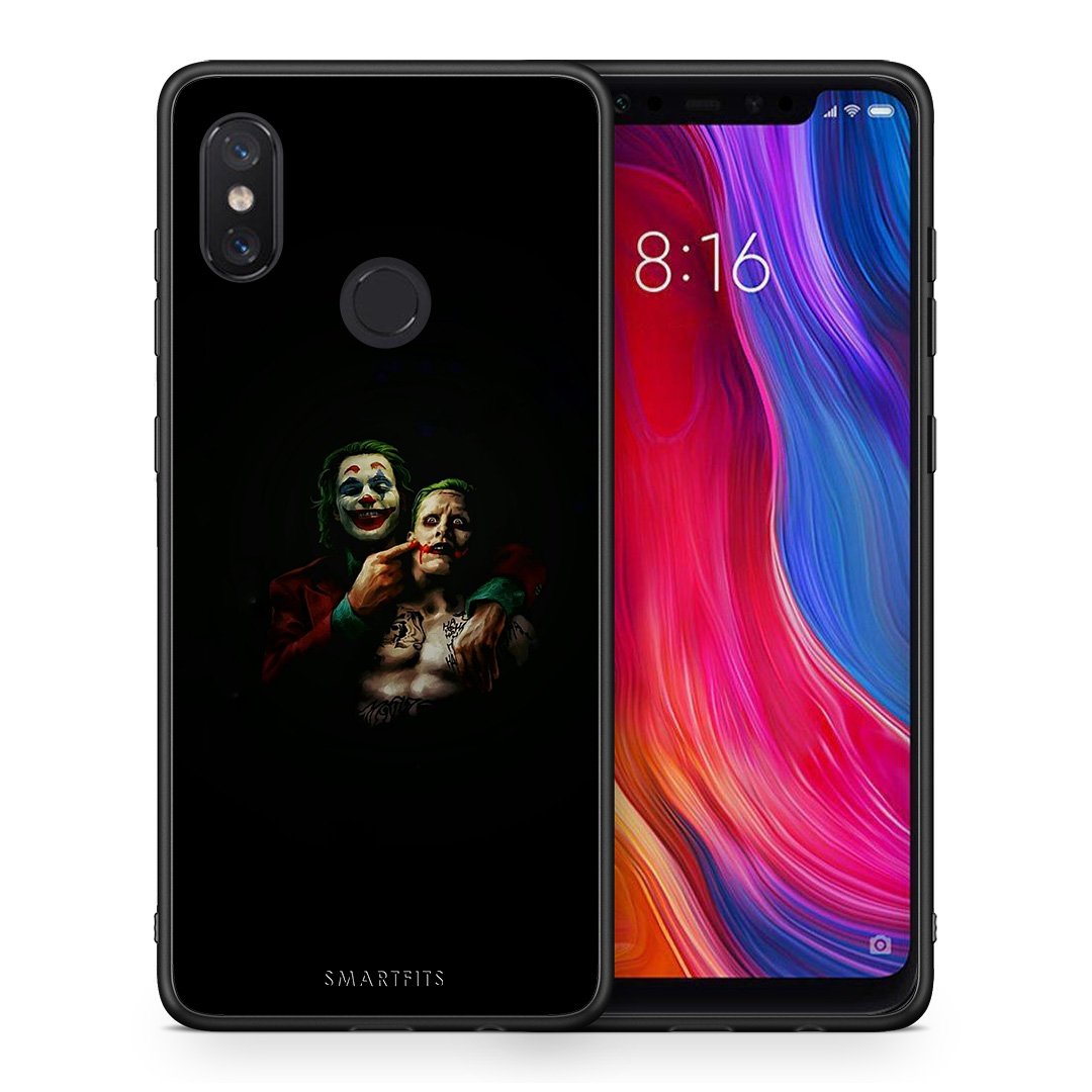 Θήκη Xiaomi Mi 8 Clown Hero από τη Smartfits με σχέδιο στο πίσω μέρος και μαύρο περίβλημα | Xiaomi Mi 8 Clown Hero case with colorful back and black bezels