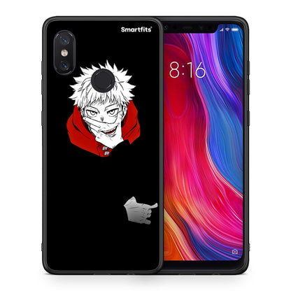 Θήκη Xiaomi Mi 8 Itadori Anime από τη Smartfits με σχέδιο στο πίσω μέρος και μαύρο περίβλημα | Xiaomi Mi 8 Itadori Anime case with colorful back and black bezels