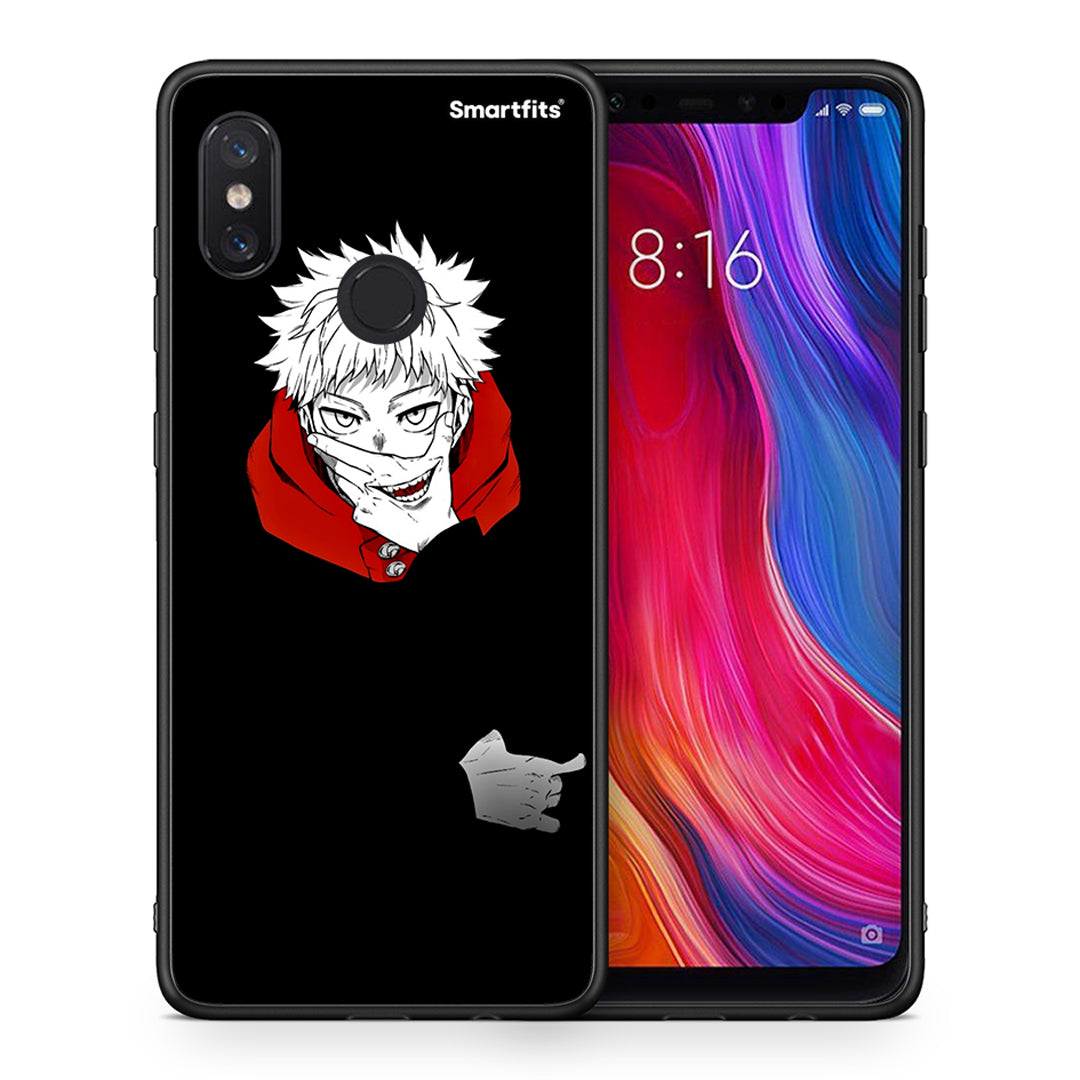 Θήκη Xiaomi Mi 8 Itadori Anime από τη Smartfits με σχέδιο στο πίσω μέρος και μαύρο περίβλημα | Xiaomi Mi 8 Itadori Anime case with colorful back and black bezels