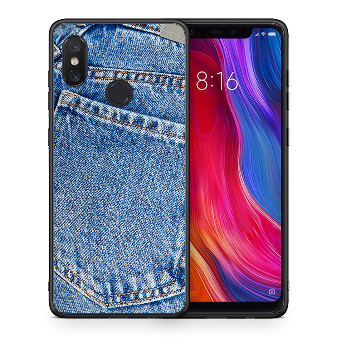 Θήκη Xiaomi Mi 8 Jeans Pocket από τη Smartfits με σχέδιο στο πίσω μέρος και μαύρο περίβλημα | Xiaomi Mi 8 Jeans Pocket case with colorful back and black bezels