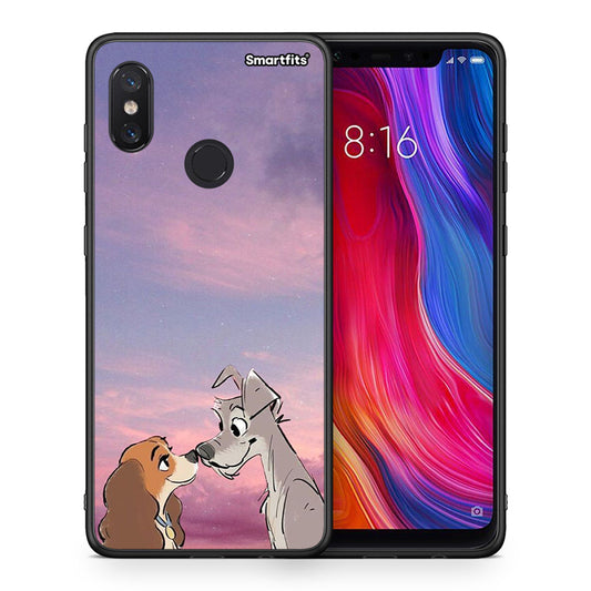 Θήκη Xiaomi Mi 8 Lady And Tramp από τη Smartfits με σχέδιο στο πίσω μέρος και μαύρο περίβλημα | Xiaomi Mi 8 Lady And Tramp case with colorful back and black bezels
