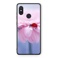 Thumbnail for Xiaomi Mi 8 Ladybug Flower θήκη από τη Smartfits με σχέδιο στο πίσω μέρος και μαύρο περίβλημα | Smartphone case with colorful back and black bezels by Smartfits