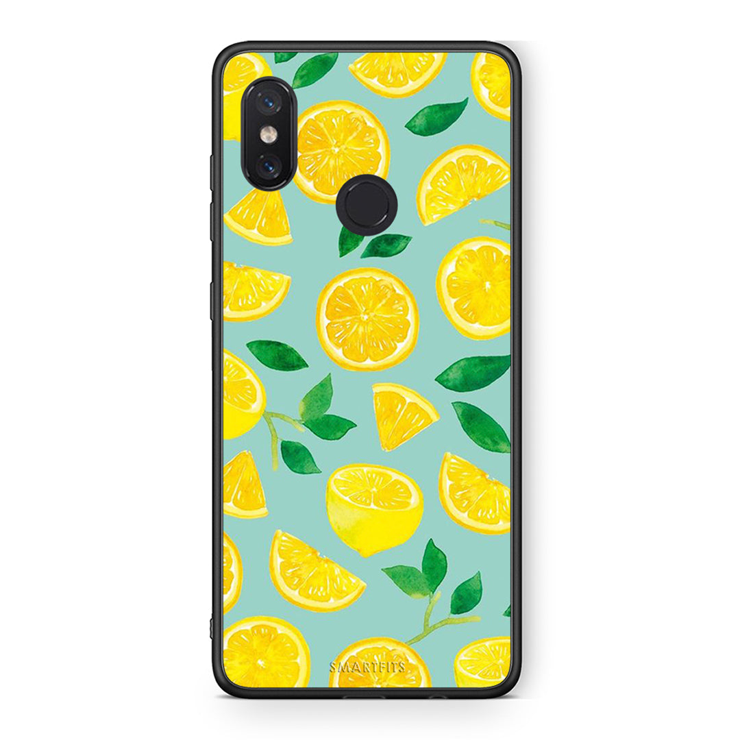 Xiaomi Mi 8 Lemons θήκη από τη Smartfits με σχέδιο στο πίσω μέρος και μαύρο περίβλημα | Smartphone case with colorful back and black bezels by Smartfits