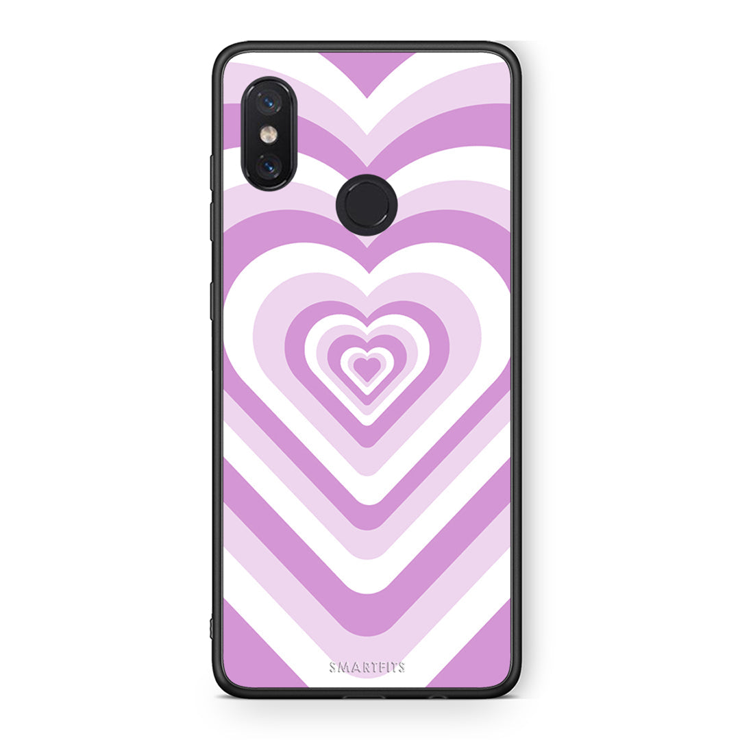 Xiaomi Mi 8 Lilac Hearts θήκη από τη Smartfits με σχέδιο στο πίσω μέρος και μαύρο περίβλημα | Smartphone case with colorful back and black bezels by Smartfits