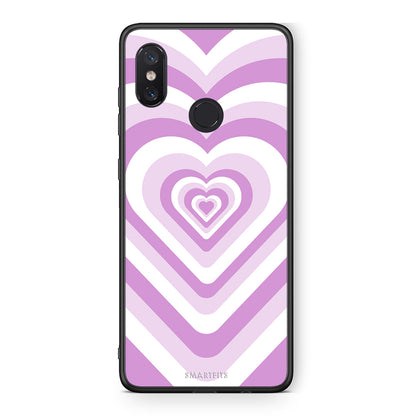 Xiaomi Mi 8 Lilac Hearts θήκη από τη Smartfits με σχέδιο στο πίσω μέρος και μαύρο περίβλημα | Smartphone case with colorful back and black bezels by Smartfits