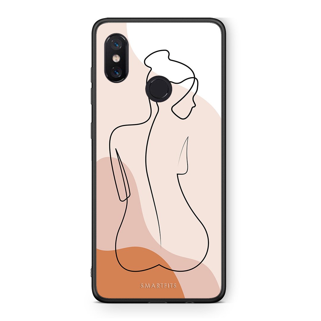 Xiaomi Mi 8 LineArt Woman θήκη από τη Smartfits με σχέδιο στο πίσω μέρος και μαύρο περίβλημα | Smartphone case with colorful back and black bezels by Smartfits