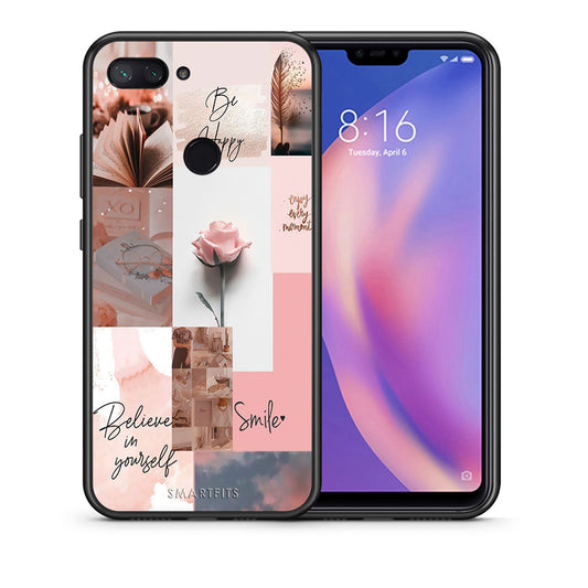 Θήκη Xiaomi Mi 8 Lite Aesthetic Collage από τη Smartfits με σχέδιο στο πίσω μέρος και μαύρο περίβλημα | Xiaomi Mi 8 Lite Aesthetic Collage case with colorful back and black bezels
