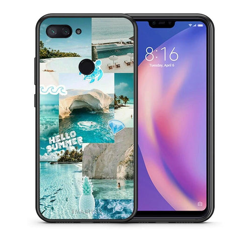 Θήκη Xiaomi Mi 8 Lite Aesthetic Summer από τη Smartfits με σχέδιο στο πίσω μέρος και μαύρο περίβλημα | Xiaomi Mi 8 Lite Aesthetic Summer case with colorful back and black bezels