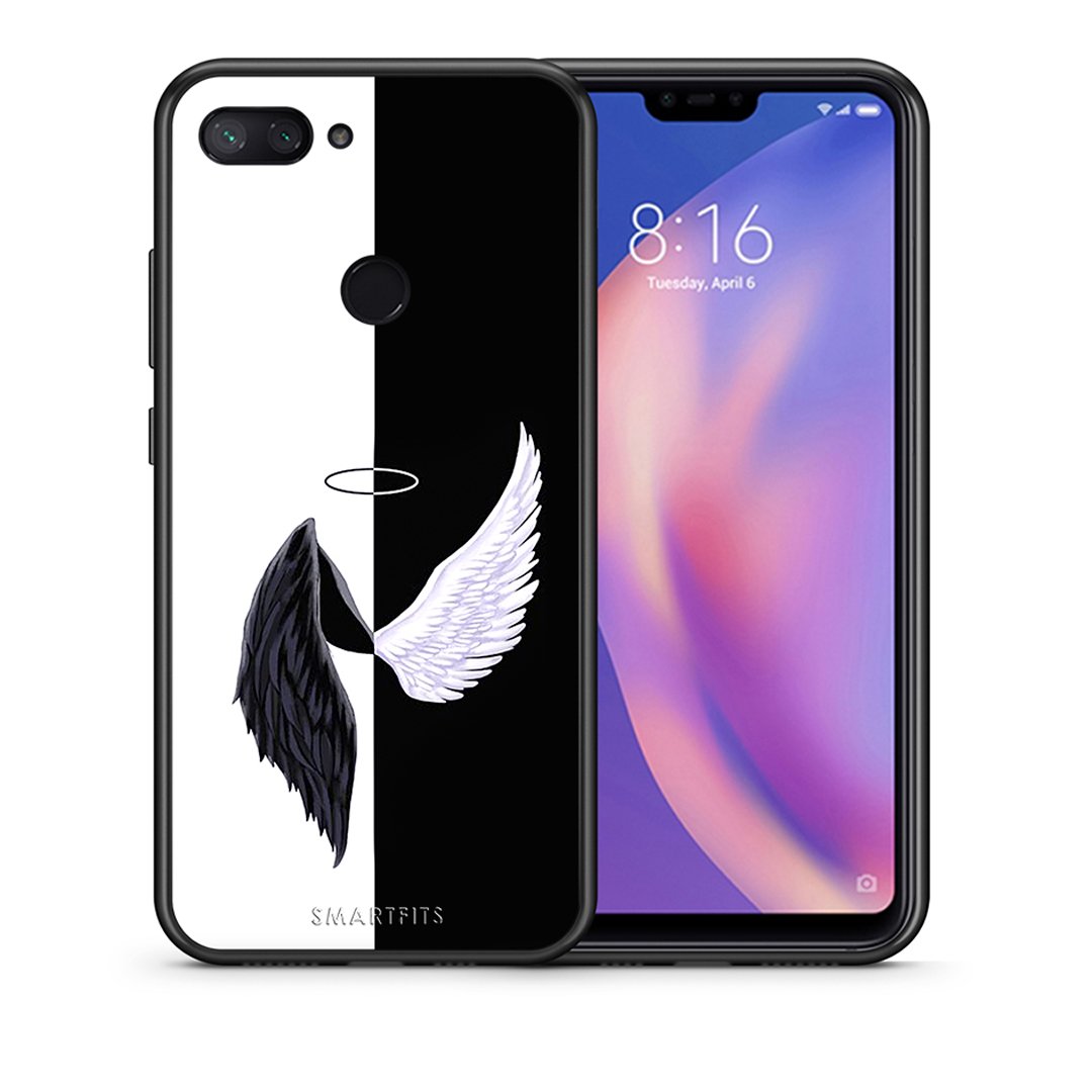 Θήκη Xiaomi Mi 8 Lite Angels Demons από τη Smartfits με σχέδιο στο πίσω μέρος και μαύρο περίβλημα | Xiaomi Mi 8 Lite Angels Demons case with colorful back and black bezels