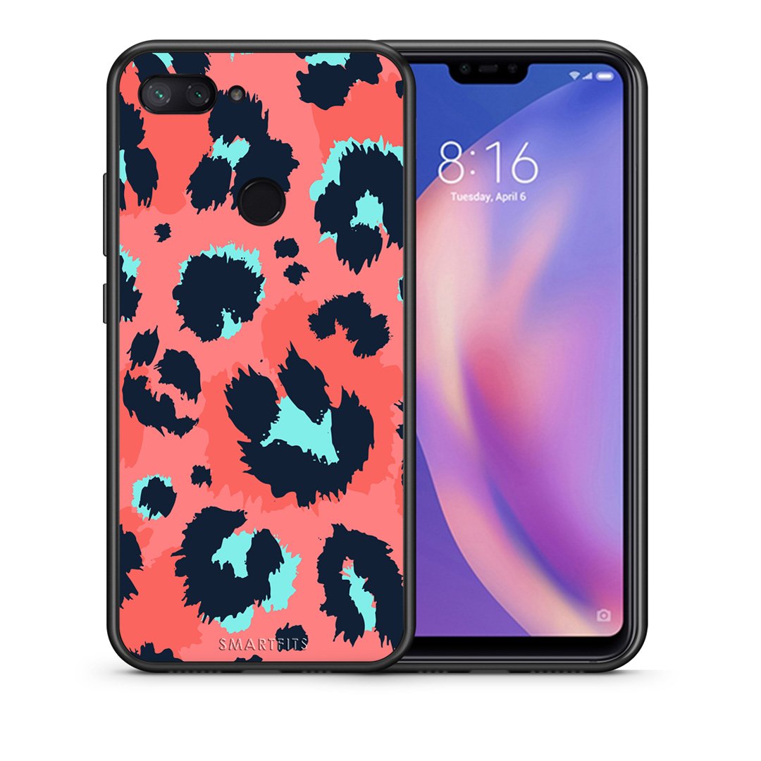 Θήκη Xiaomi Mi 8 Lite Pink Leopard Animal από τη Smartfits με σχέδιο στο πίσω μέρος και μαύρο περίβλημα | Xiaomi Mi 8 Lite Pink Leopard Animal case with colorful back and black bezels