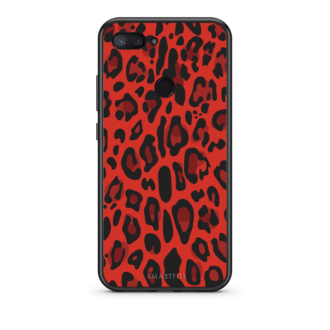 4 - Xiaomi Mi 8 Lite Red Leopard Animal case, cover, bumper