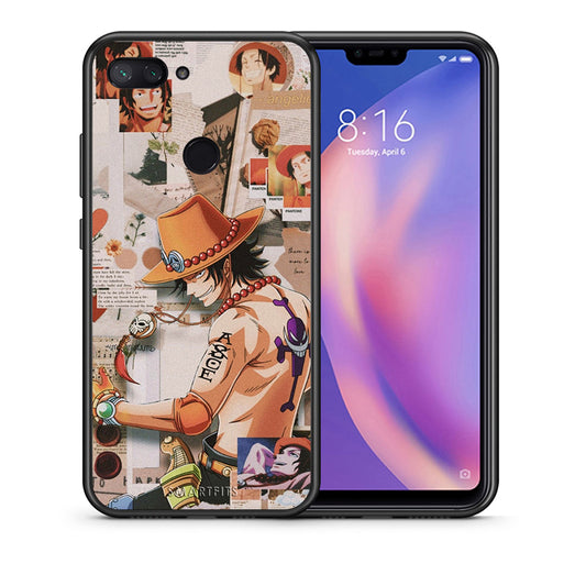 Θήκη Xiaomi Mi 8 Lite Anime Collage από τη Smartfits με σχέδιο στο πίσω μέρος και μαύρο περίβλημα | Xiaomi Mi 8 Lite Anime Collage case with colorful back and black bezels