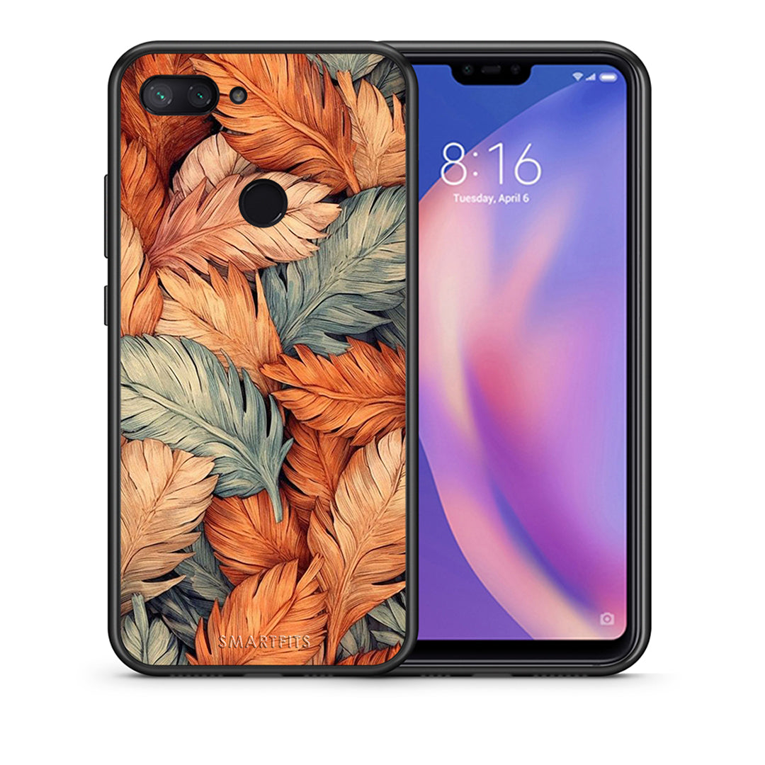 Θήκη Xiaomi Mi 8 Lite Autumn Leaves από τη Smartfits με σχέδιο στο πίσω μέρος και μαύρο περίβλημα | Xiaomi Mi 8 Lite Autumn Leaves case with colorful back and black bezels