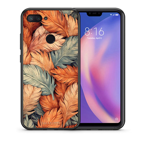Θήκη Xiaomi Mi 8 Lite Autumn Leaves από τη Smartfits με σχέδιο στο πίσω μέρος και μαύρο περίβλημα | Xiaomi Mi 8 Lite Autumn Leaves case with colorful back and black bezels
