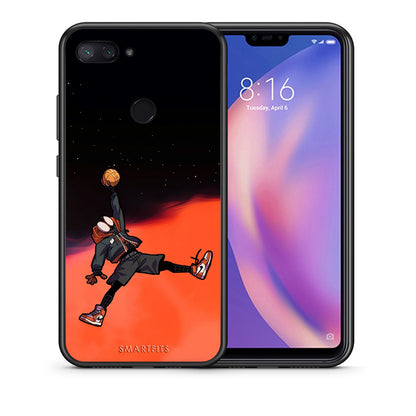 Θήκη Xiaomi Mi 8 Lite Basketball Hero από τη Smartfits με σχέδιο στο πίσω μέρος και μαύρο περίβλημα | Xiaomi Mi 8 Lite Basketball Hero case with colorful back and black bezels