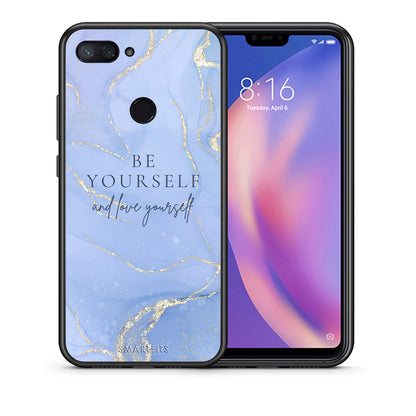 Θήκη Xiaomi Mi 8 Lite Be Yourself από τη Smartfits με σχέδιο στο πίσω μέρος και μαύρο περίβλημα | Xiaomi Mi 8 Lite Be Yourself case with colorful back and black bezels