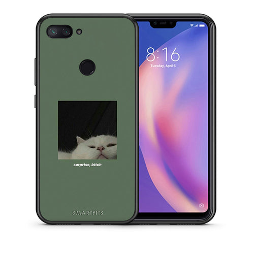 Θήκη Xiaomi Mi 8 Lite Bitch Surprise από τη Smartfits με σχέδιο στο πίσω μέρος και μαύρο περίβλημα | Xiaomi Mi 8 Lite Bitch Surprise case with colorful back and black bezels