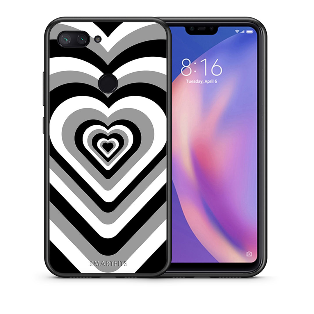 Θήκη Xiaomi Mi 8 Lite Black Hearts από τη Smartfits με σχέδιο στο πίσω μέρος και μαύρο περίβλημα | Xiaomi Mi 8 Lite Black Hearts case with colorful back and black bezels