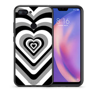 Thumbnail for Θήκη Xiaomi Mi 8 Lite Black Hearts από τη Smartfits με σχέδιο στο πίσω μέρος και μαύρο περίβλημα | Xiaomi Mi 8 Lite Black Hearts case with colorful back and black bezels