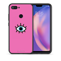 Thumbnail for Θήκη Xiaomi Mi 8 Lite Blue Eye Pink από τη Smartfits με σχέδιο στο πίσω μέρος και μαύρο περίβλημα | Xiaomi Mi 8 Lite Blue Eye Pink case with colorful back and black bezels