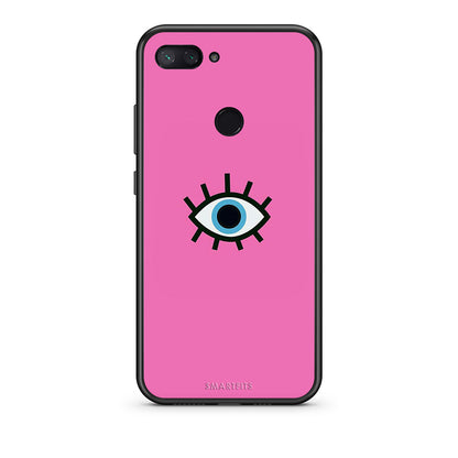 Xiaomi Mi 8 Lite Blue Eye Pink θήκη από τη Smartfits με σχέδιο στο πίσω μέρος και μαύρο περίβλημα | Smartphone case with colorful back and black bezels by Smartfits