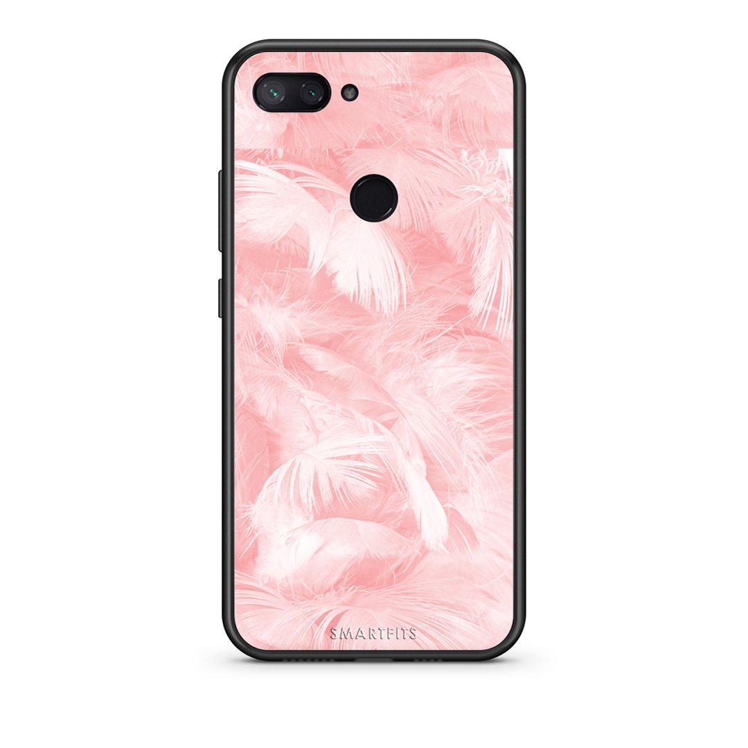 33 - Xiaomi Mi 8 Lite  Pink Feather Boho case, cover, bumper