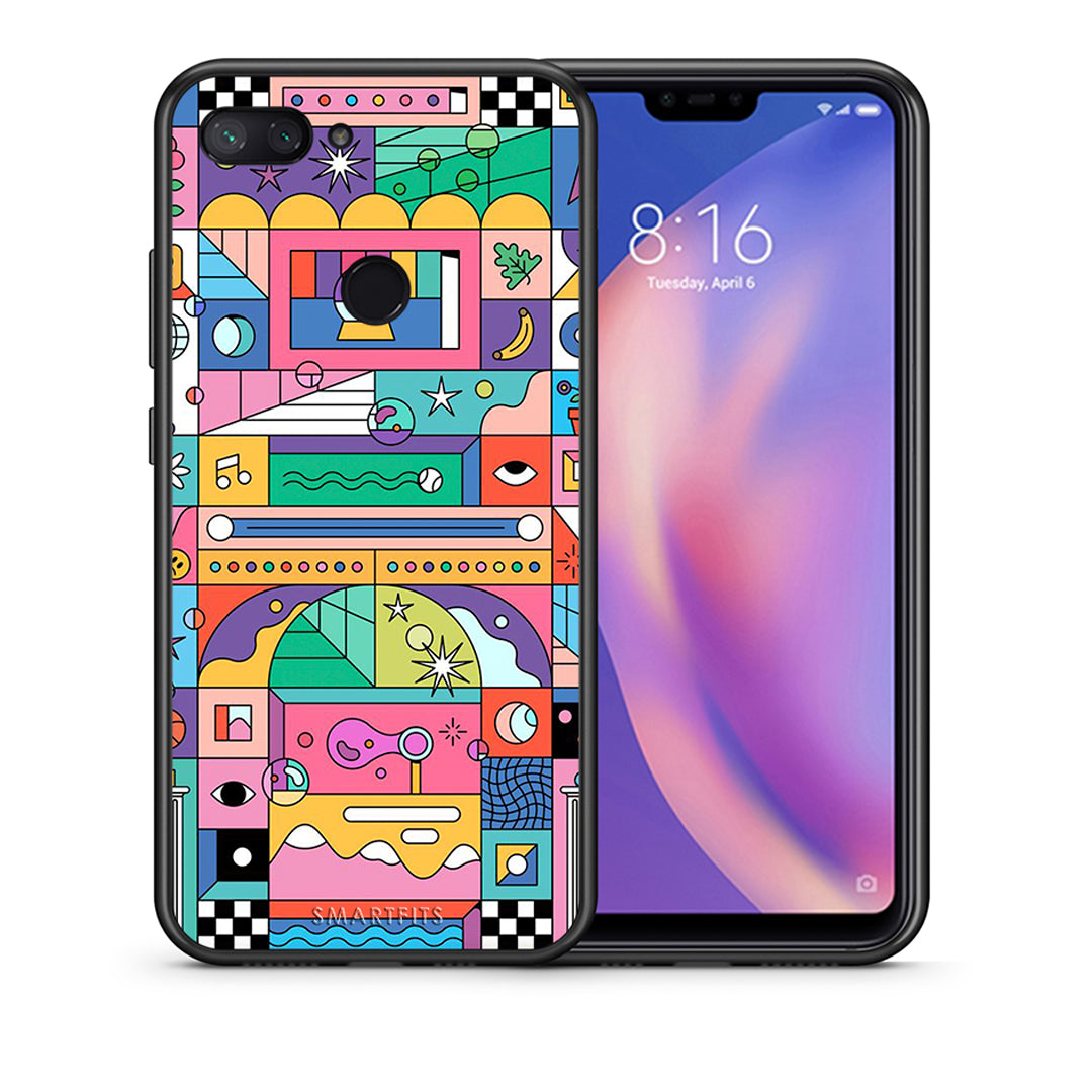 Θήκη Xiaomi Mi 8 Lite Bubbles Soap από τη Smartfits με σχέδιο στο πίσω μέρος και μαύρο περίβλημα | Xiaomi Mi 8 Lite Bubbles Soap case with colorful back and black bezels