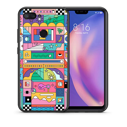 Θήκη Xiaomi Mi 8 Lite Bubbles Soap από τη Smartfits με σχέδιο στο πίσω μέρος και μαύρο περίβλημα | Xiaomi Mi 8 Lite Bubbles Soap case with colorful back and black bezels