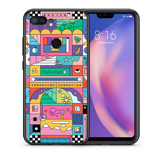 Θήκη Xiaomi Mi 8 Lite Bubbles Soap από τη Smartfits με σχέδιο στο πίσω μέρος και μαύρο περίβλημα | Xiaomi Mi 8 Lite Bubbles Soap case with colorful back and black bezels