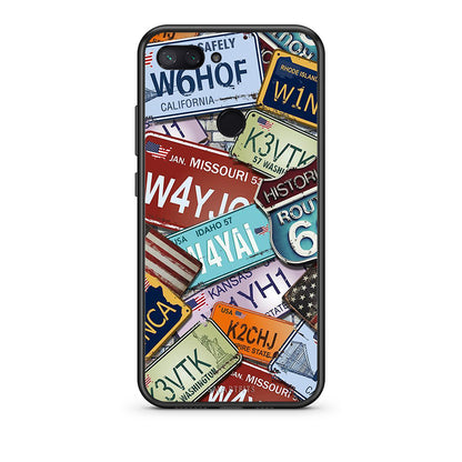 Xiaomi Mi 8 Lite Car Plates θήκη από τη Smartfits με σχέδιο στο πίσω μέρος και μαύρο περίβλημα | Smartphone case with colorful back and black bezels by Smartfits