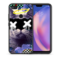 Thumbnail for Θήκη Xiaomi Mi 8 Lite Cat Collage από τη Smartfits με σχέδιο στο πίσω μέρος και μαύρο περίβλημα | Xiaomi Mi 8 Lite Cat Collage case with colorful back and black bezels
