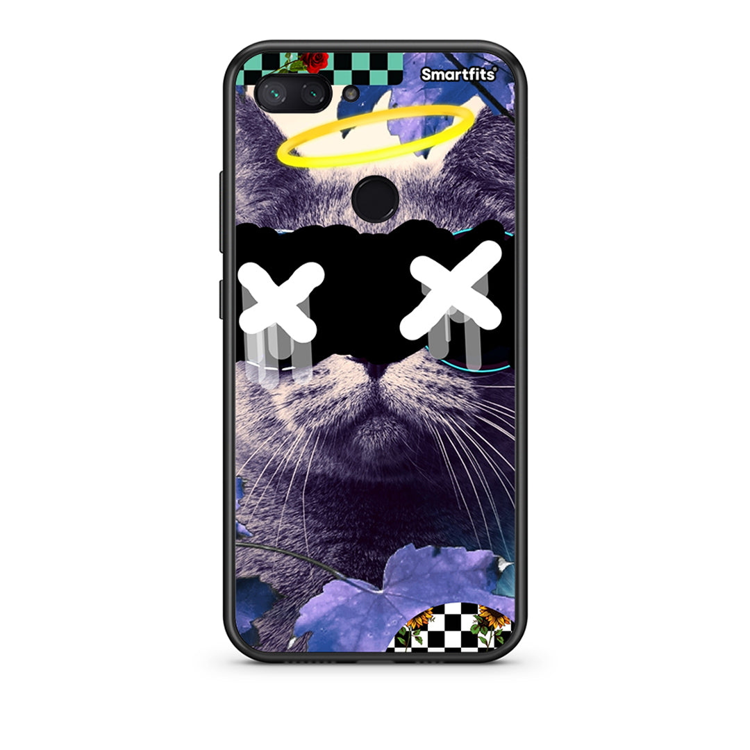 Xiaomi Mi 8 Lite Cat Collage θήκη από τη Smartfits με σχέδιο στο πίσω μέρος και μαύρο περίβλημα | Smartphone case with colorful back and black bezels by Smartfits